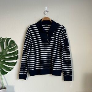 Lauren Ralph Lauren Striped Nautical Cowl Sweater